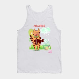 Zodiac Fun Aquarius  Fish and Cat Tank Top